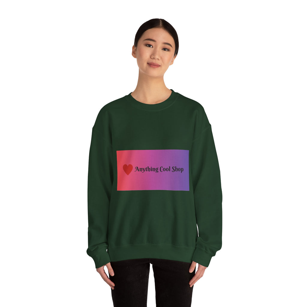 Crewneck Sweatshirt — Gradient Heart Logo "Anything Cool Shop"
