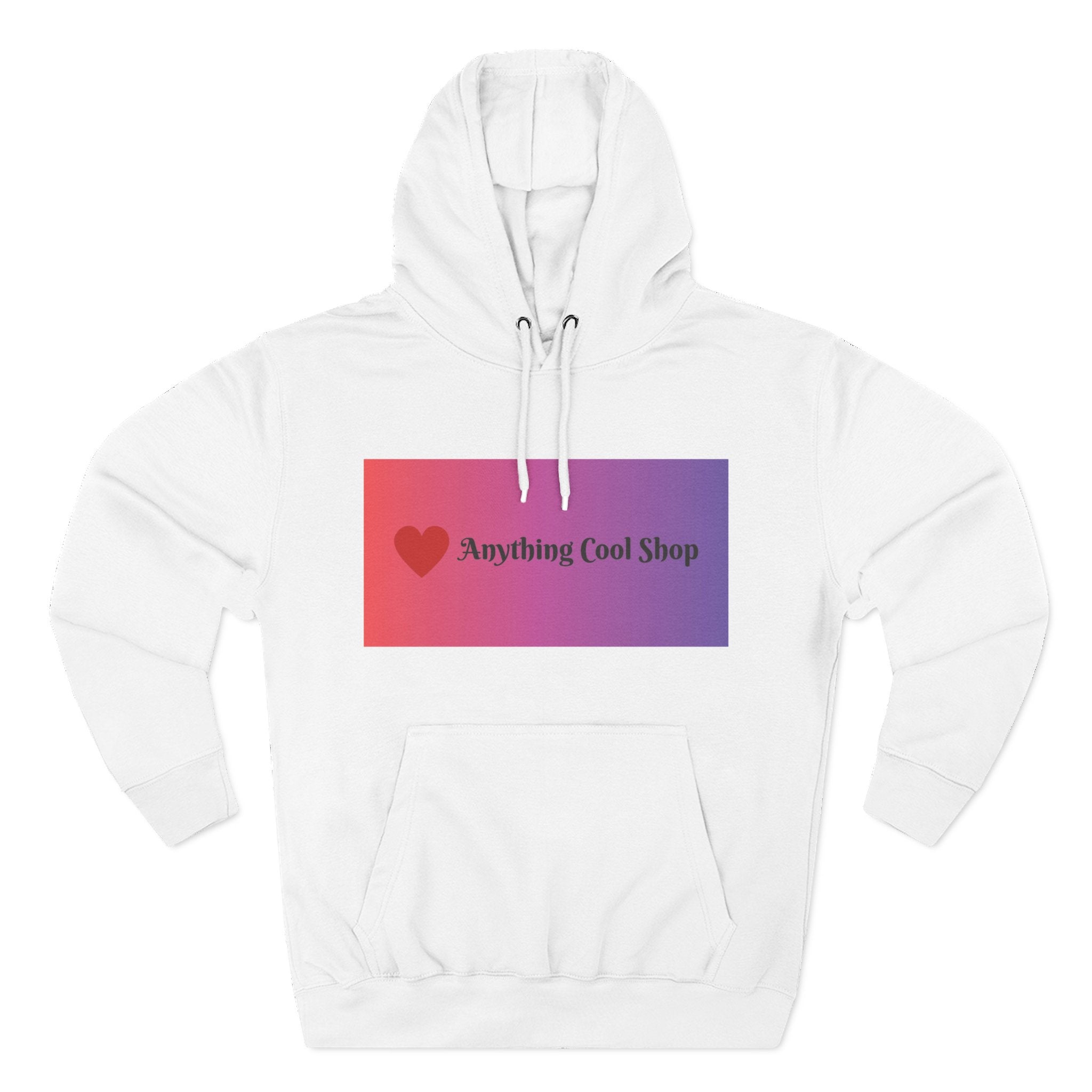 Gradient Heart Logo Hoodie — "Anything Cool Shop" Fleece Pullover