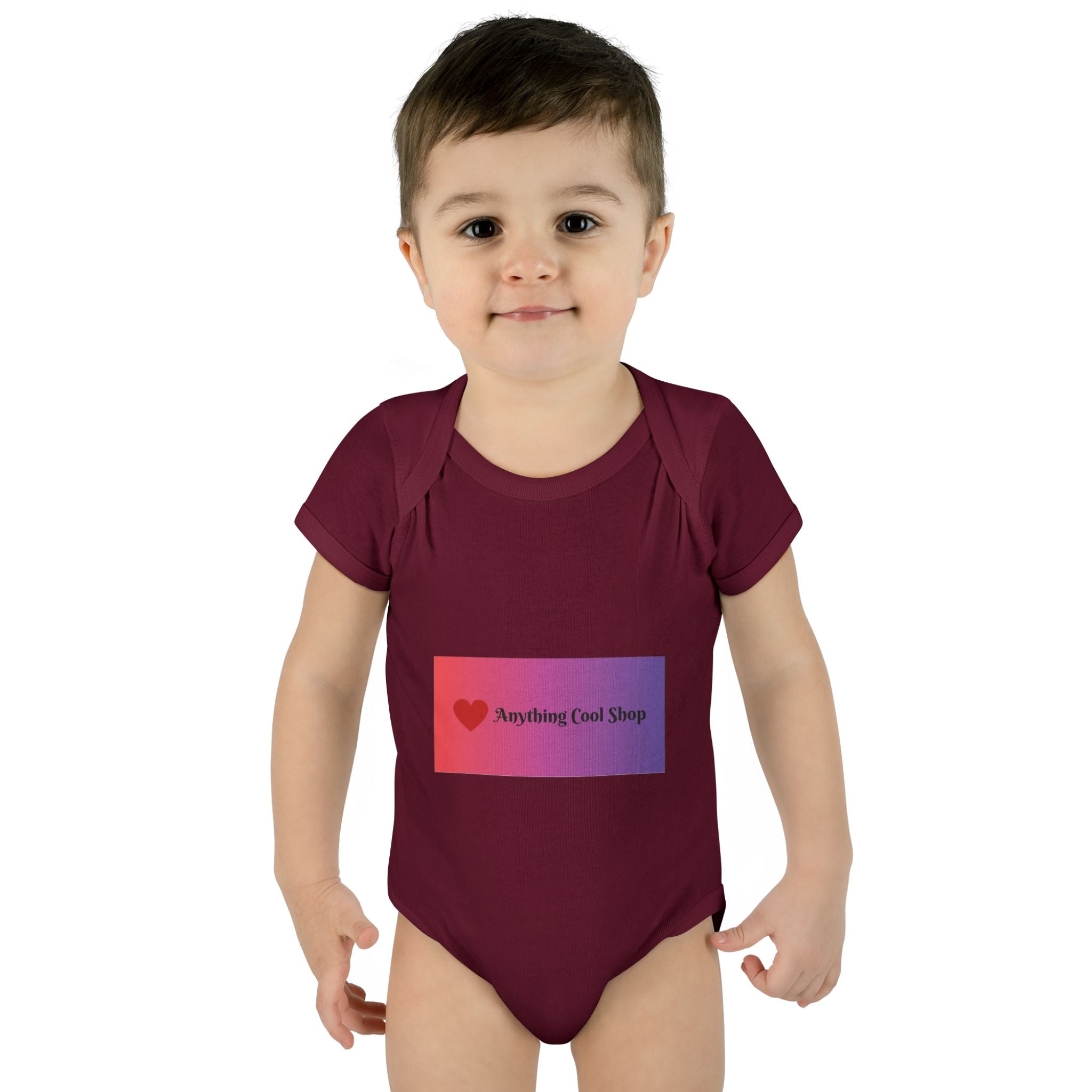 Infant Bodysuit - Gradient Heart Logo "Anything Cool Shop" Baby Onesie