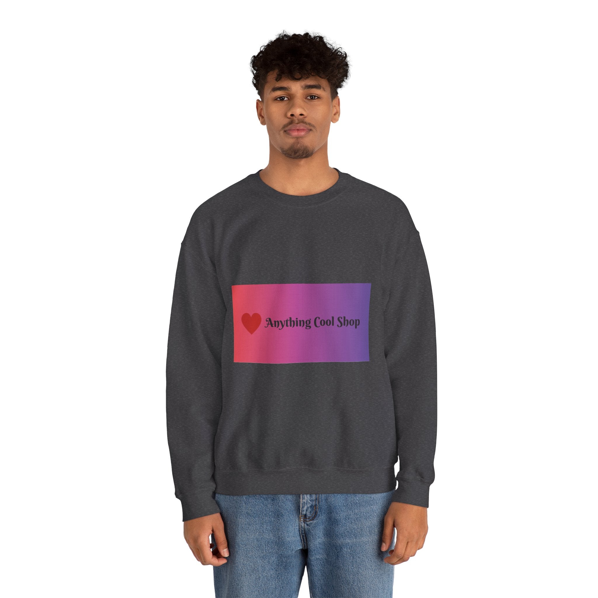 Crewneck Sweatshirt — Gradient Heart Logo "Anything Cool Shop"