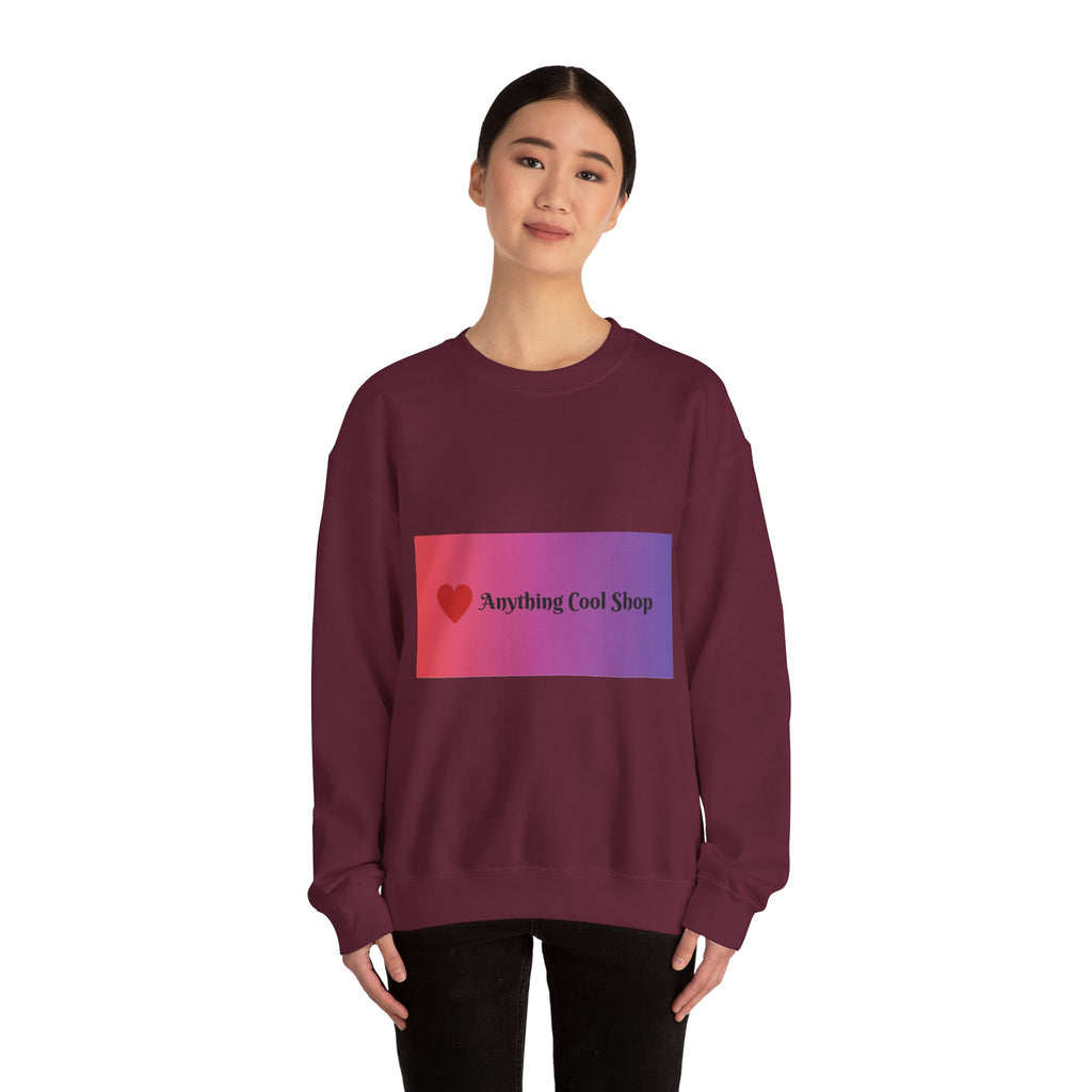 Crewneck Sweatshirt — Gradient Heart Logo "Anything Cool Shop"