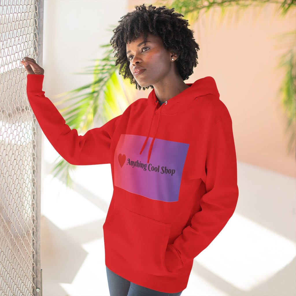 Gradient Heart Logo Hoodie — "Anything Cool Shop" Fleece Pullover