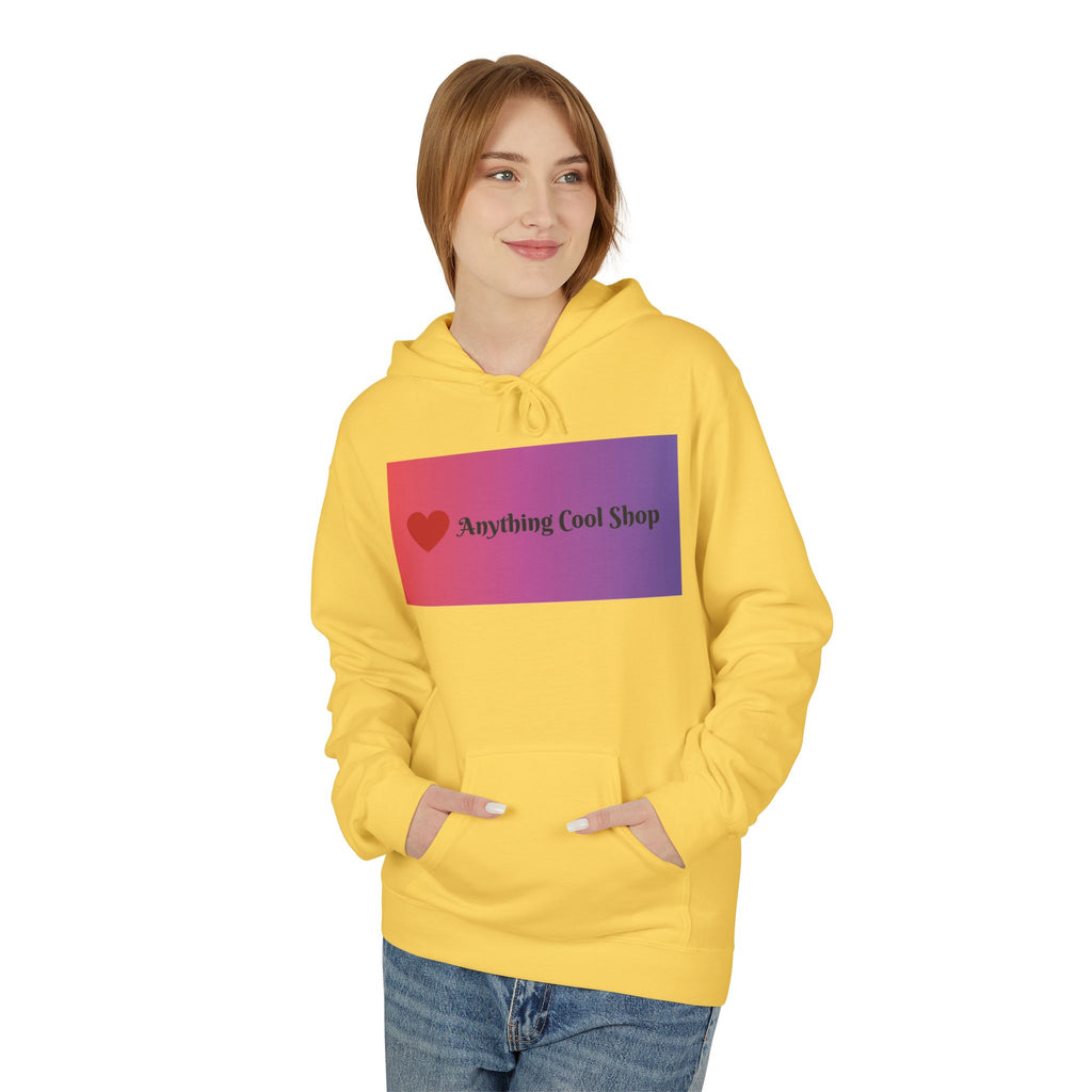 Cool Shop Logo Hoodie — Gradient Heart Graphic Pullover