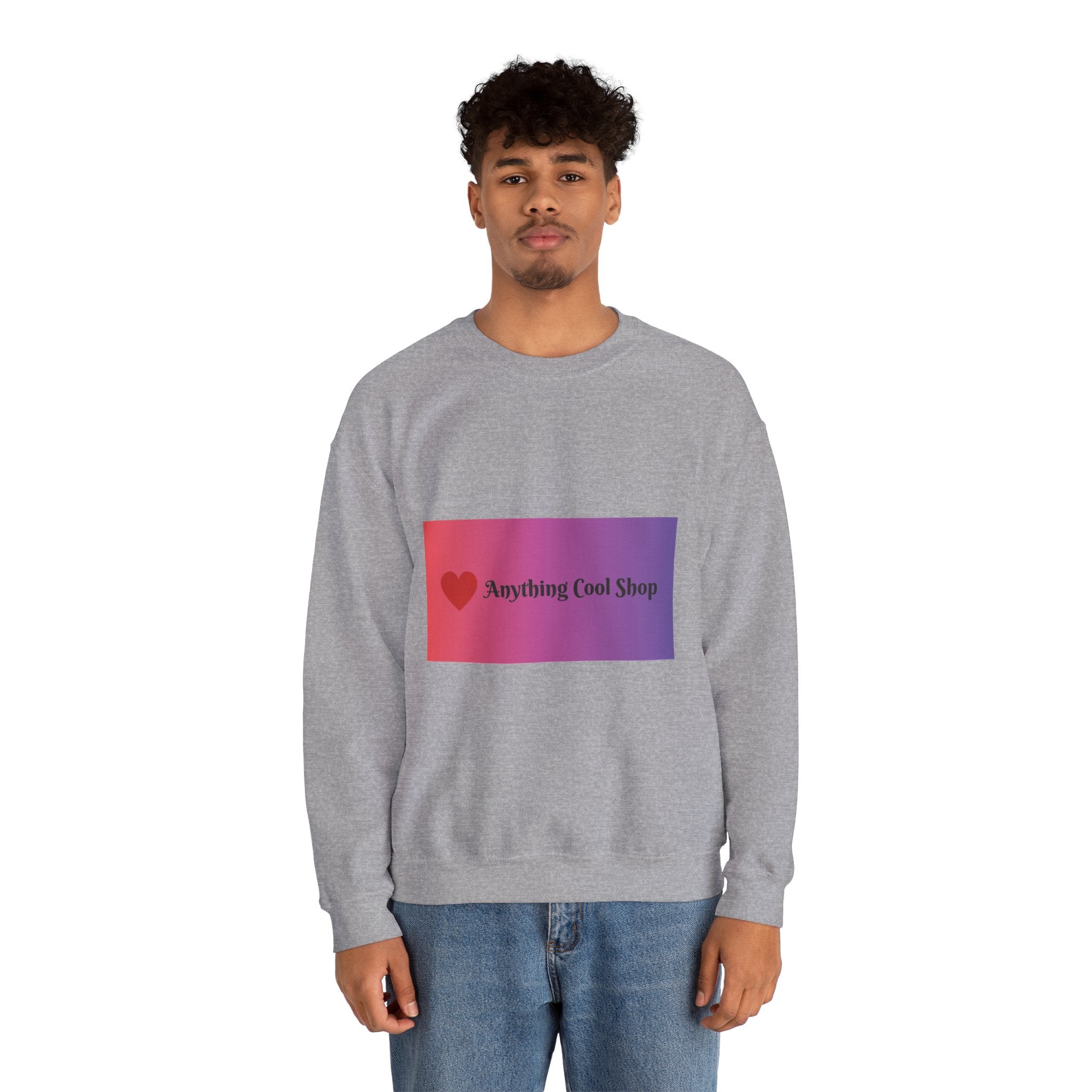 Crewneck Sweatshirt — Gradient Heart Logo "Anything Cool Shop"