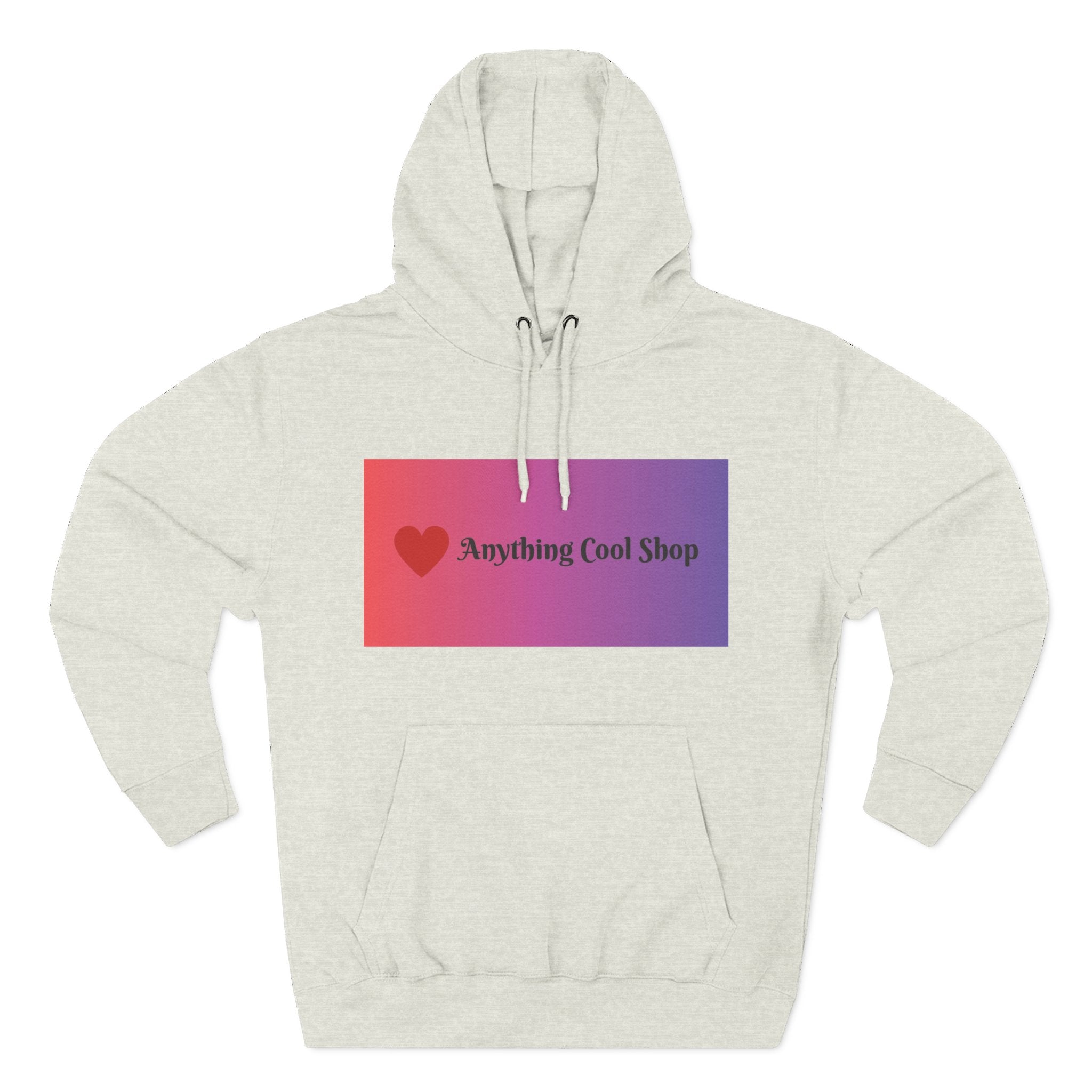Gradient Heart Logo Hoodie — "Anything Cool Shop" Fleece Pullover