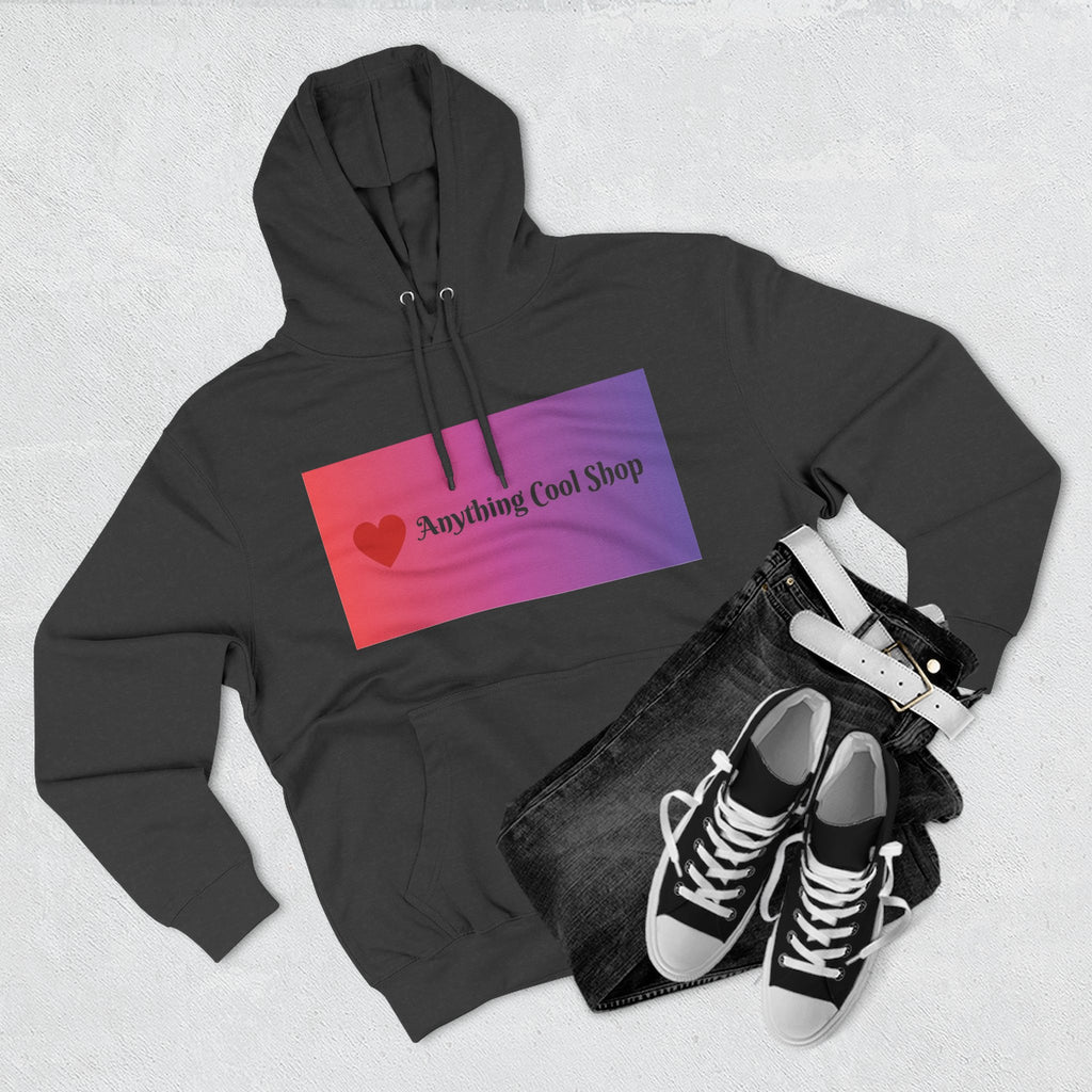 Gradient Heart Logo Hoodie — "Anything Cool Shop" Fleece Pullover