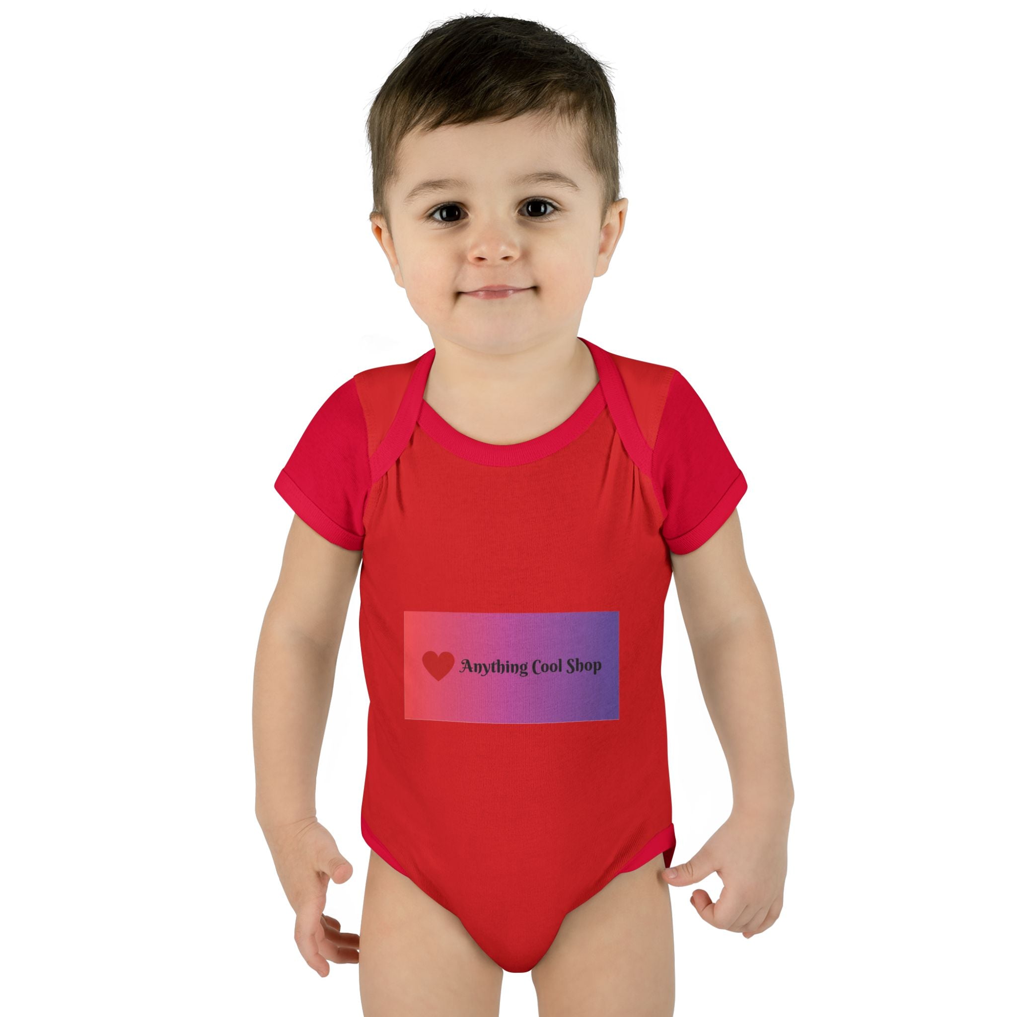 Infant Bodysuit - Gradient Heart Logo "Anything Cool Shop" Baby Onesie