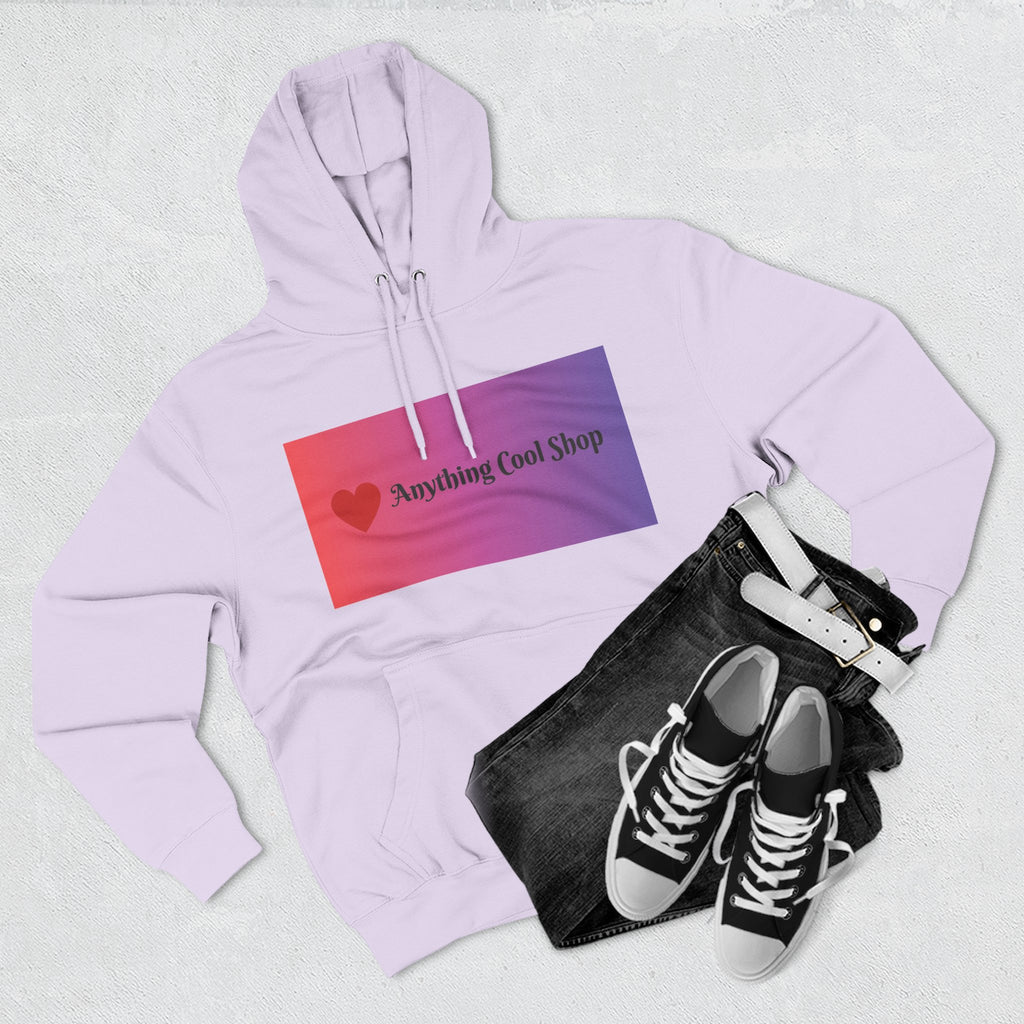 Gradient Heart Logo Hoodie — "Anything Cool Shop" Fleece Pullover