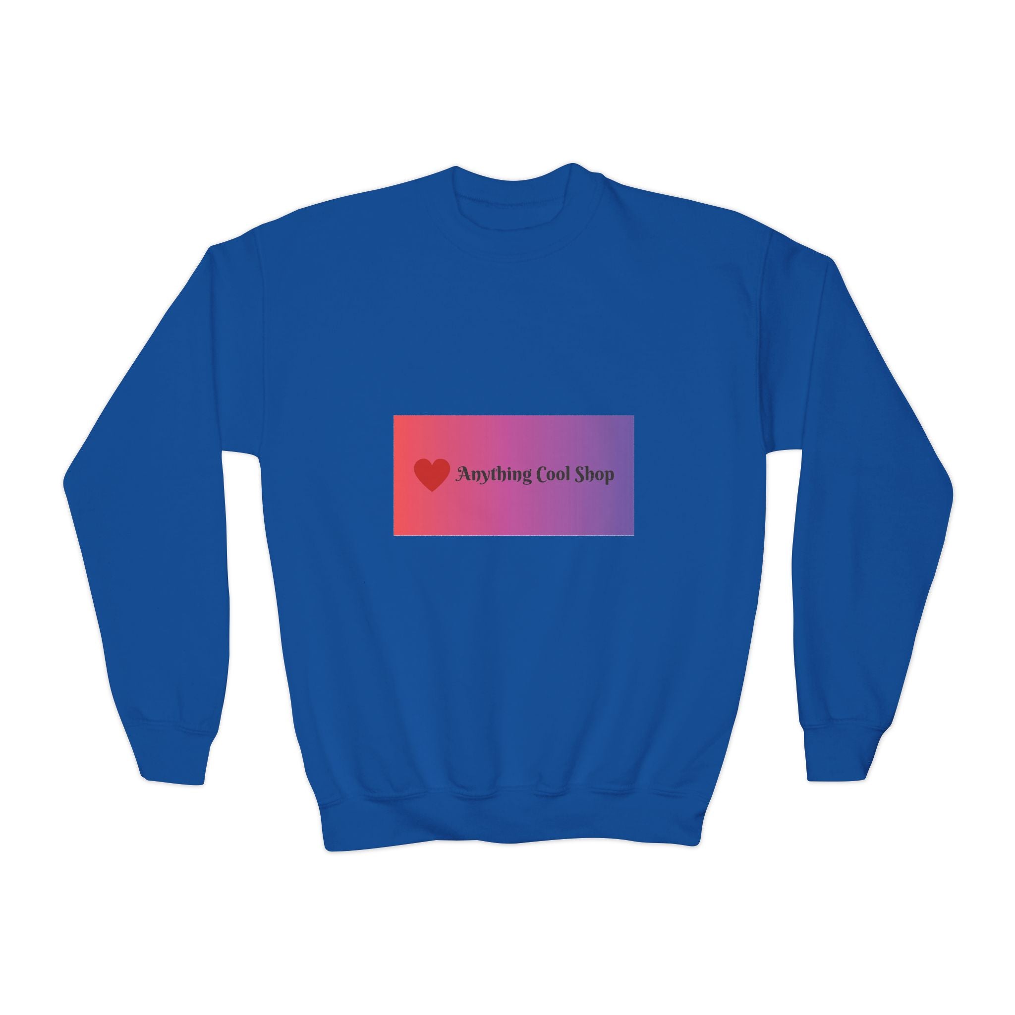 Youth Sweatshirt — “Anything Cool Shop” Gradient Heart Crewneck