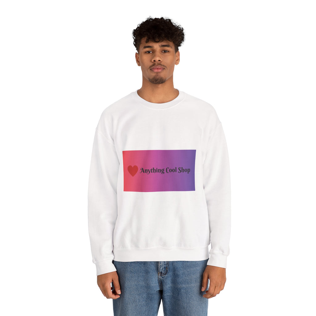 Crewneck Sweatshirt — Gradient Heart Logo "Anything Cool Shop"