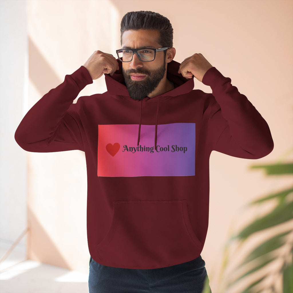 Gradient Heart Logo Hoodie — "Anything Cool Shop" Fleece Pullover