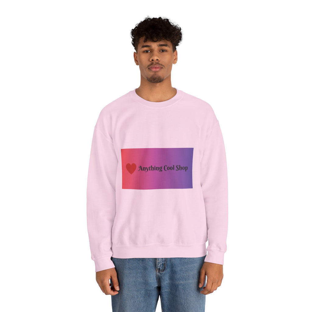Crewneck Sweatshirt — Gradient Heart Logo "Anything Cool Shop"