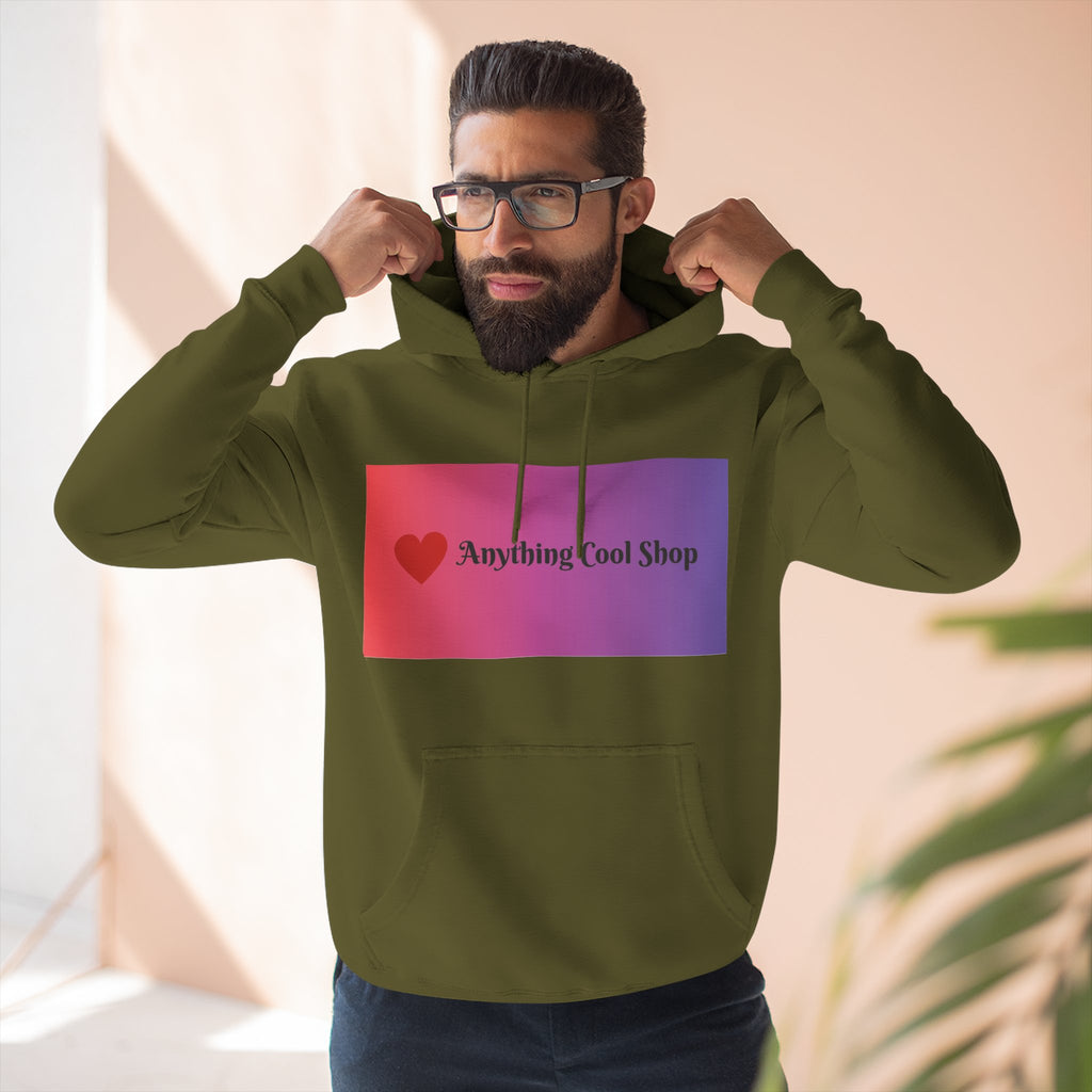 Gradient Heart Logo Hoodie — "Anything Cool Shop" Fleece Pullover