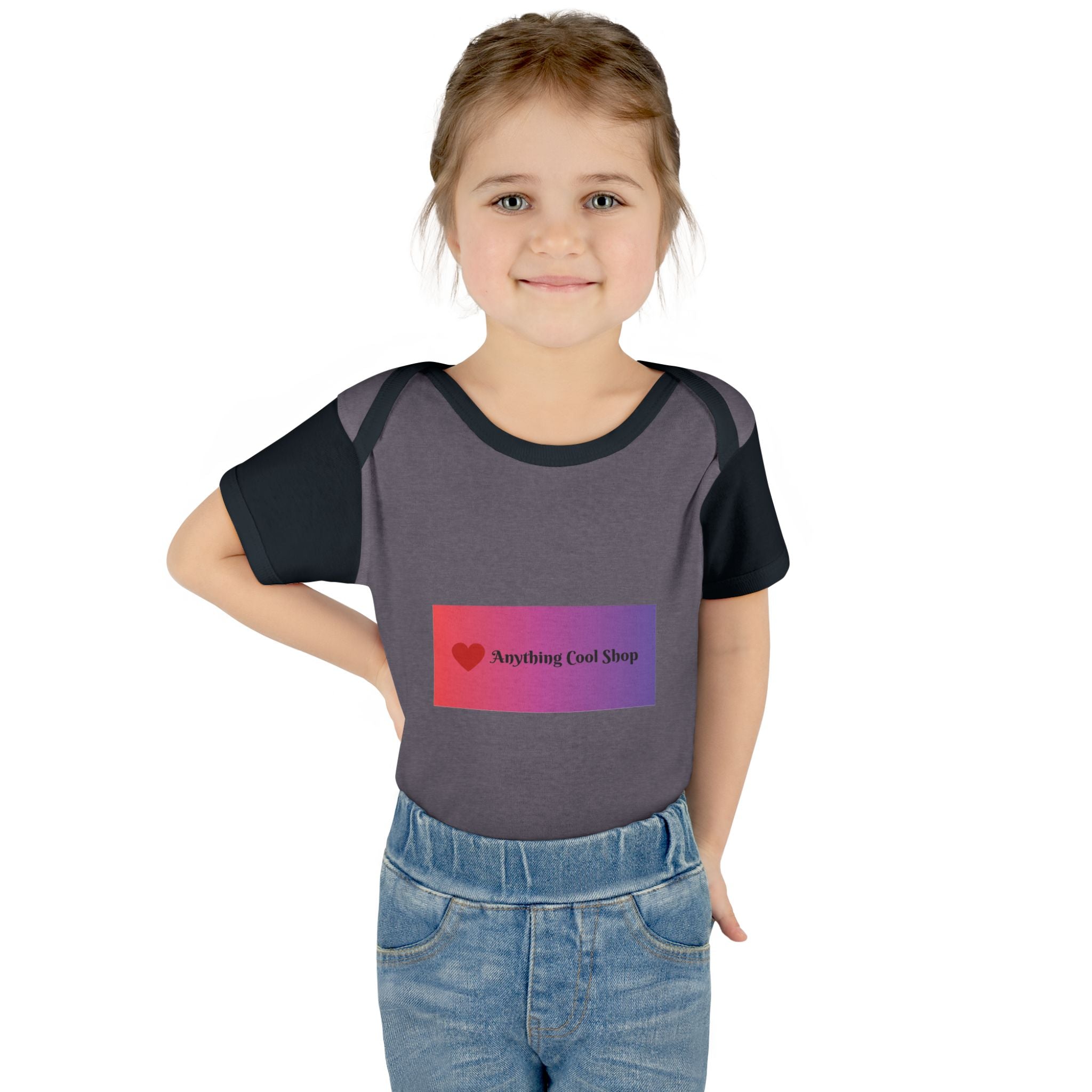 Infant Bodysuit - Gradient Heart Logo "Anything Cool Shop" Baby Onesie