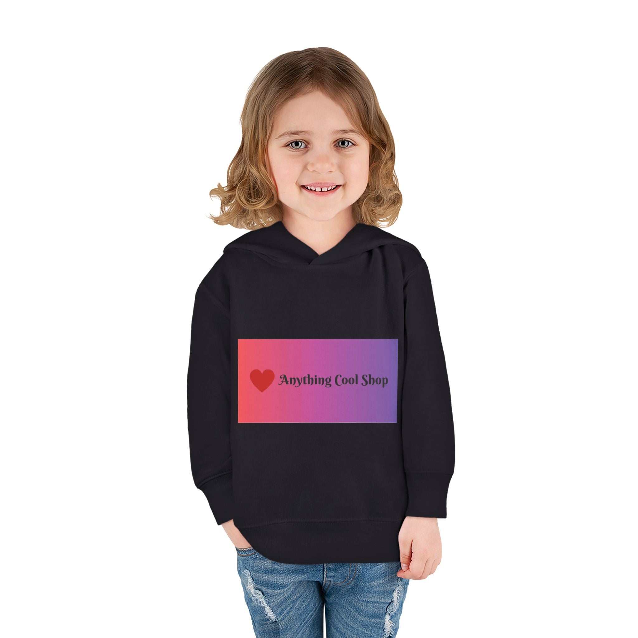 Toddler Hoodie with Gradient Heart Logo — "Anything Cool Shop" Fleece Pullover