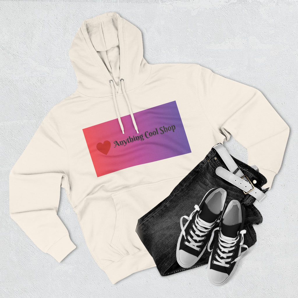 Gradient Heart Logo Hoodie — "Anything Cool Shop" Fleece Pullover