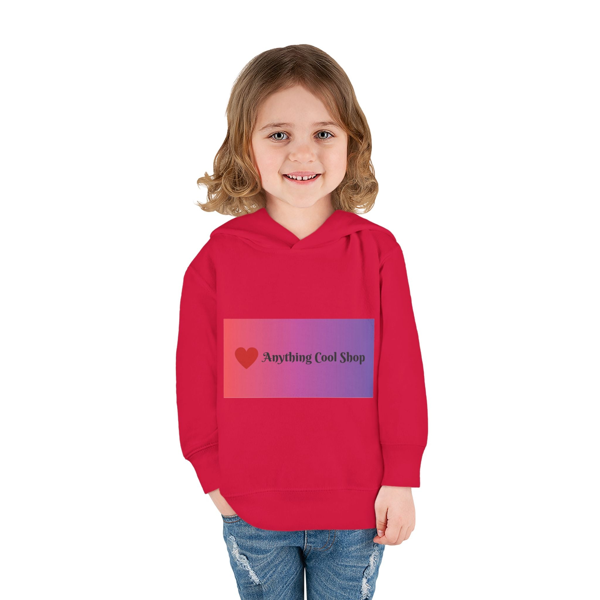 Toddler Hoodie with Gradient Heart Logo — "Anything Cool Shop" Fleece Pullover
