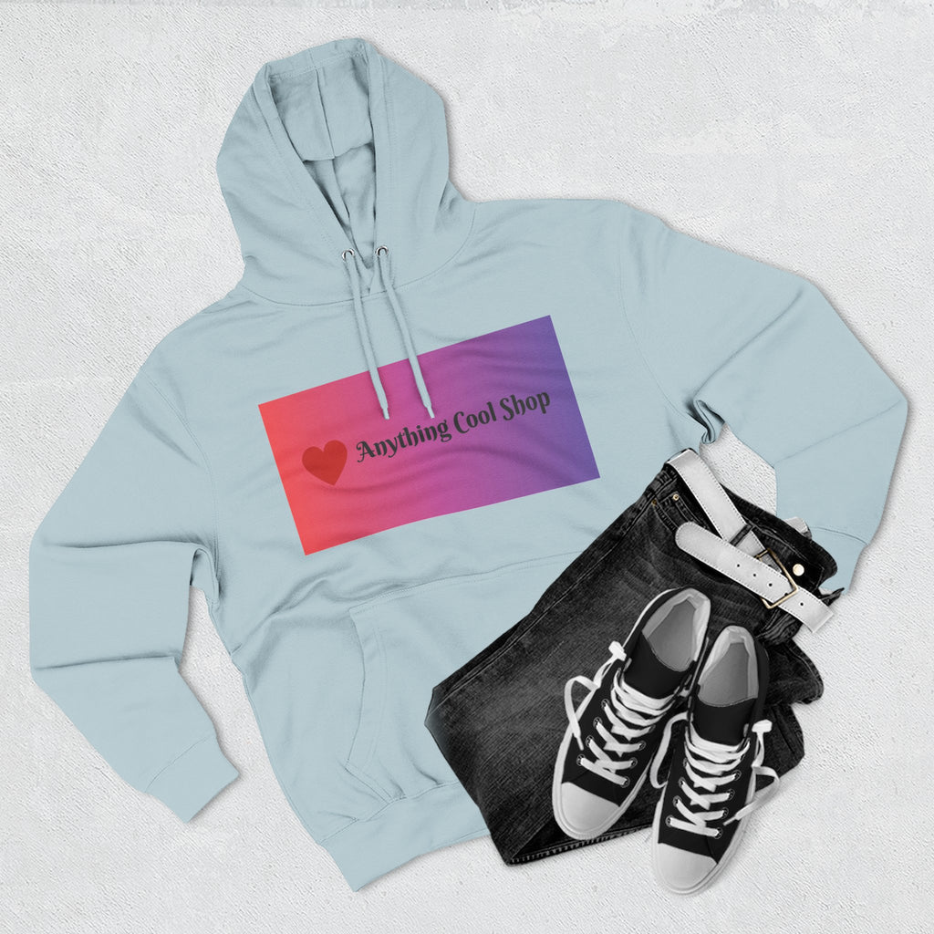 Gradient Heart Logo Hoodie — "Anything Cool Shop" Fleece Pullover