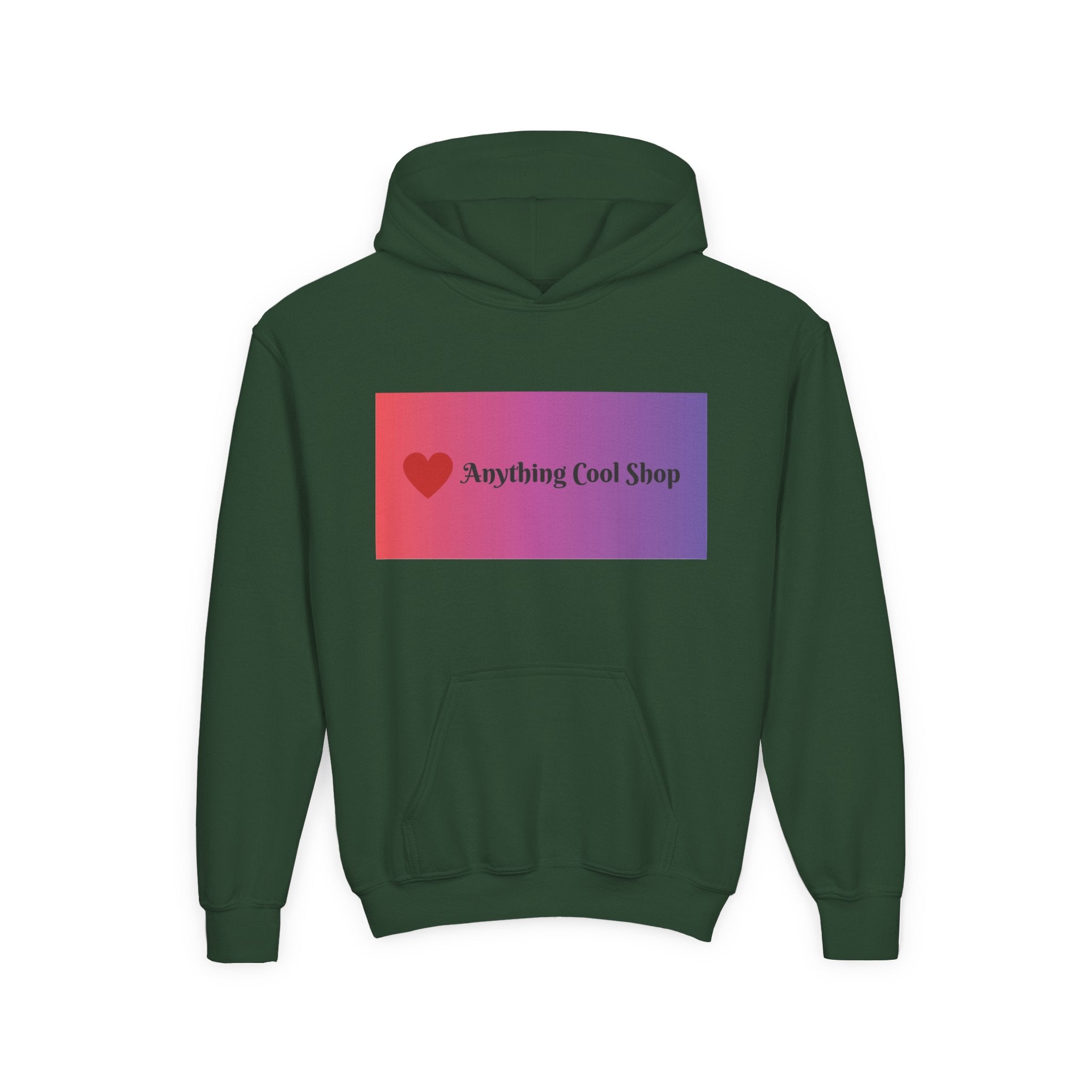 Youth Hoodie — Gradient Heart "Anything Cool Shop" Logo