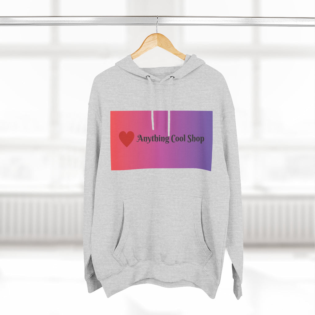 Gradient Heart Logo Hoodie — "Anything Cool Shop" Fleece Pullover