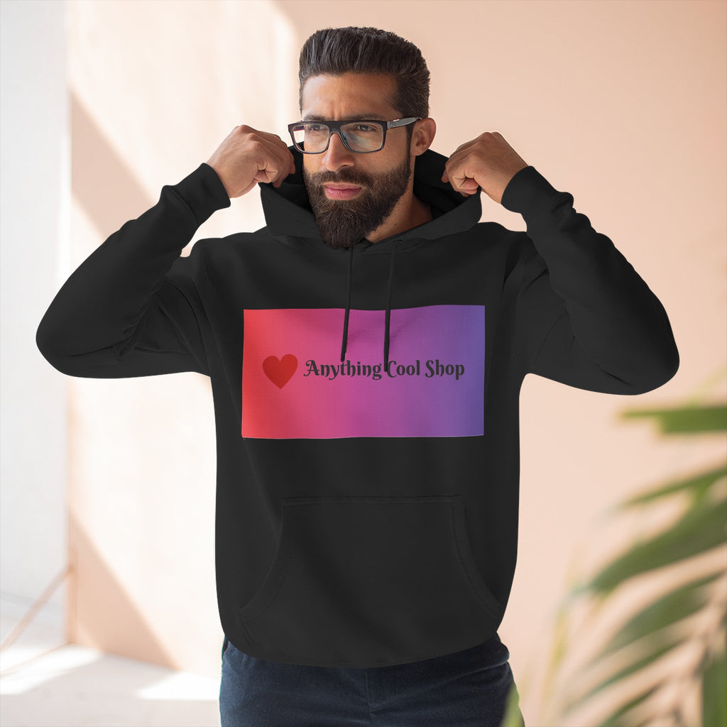 Gradient Heart Logo Hoodie — "Anything Cool Shop" Fleece Pullover