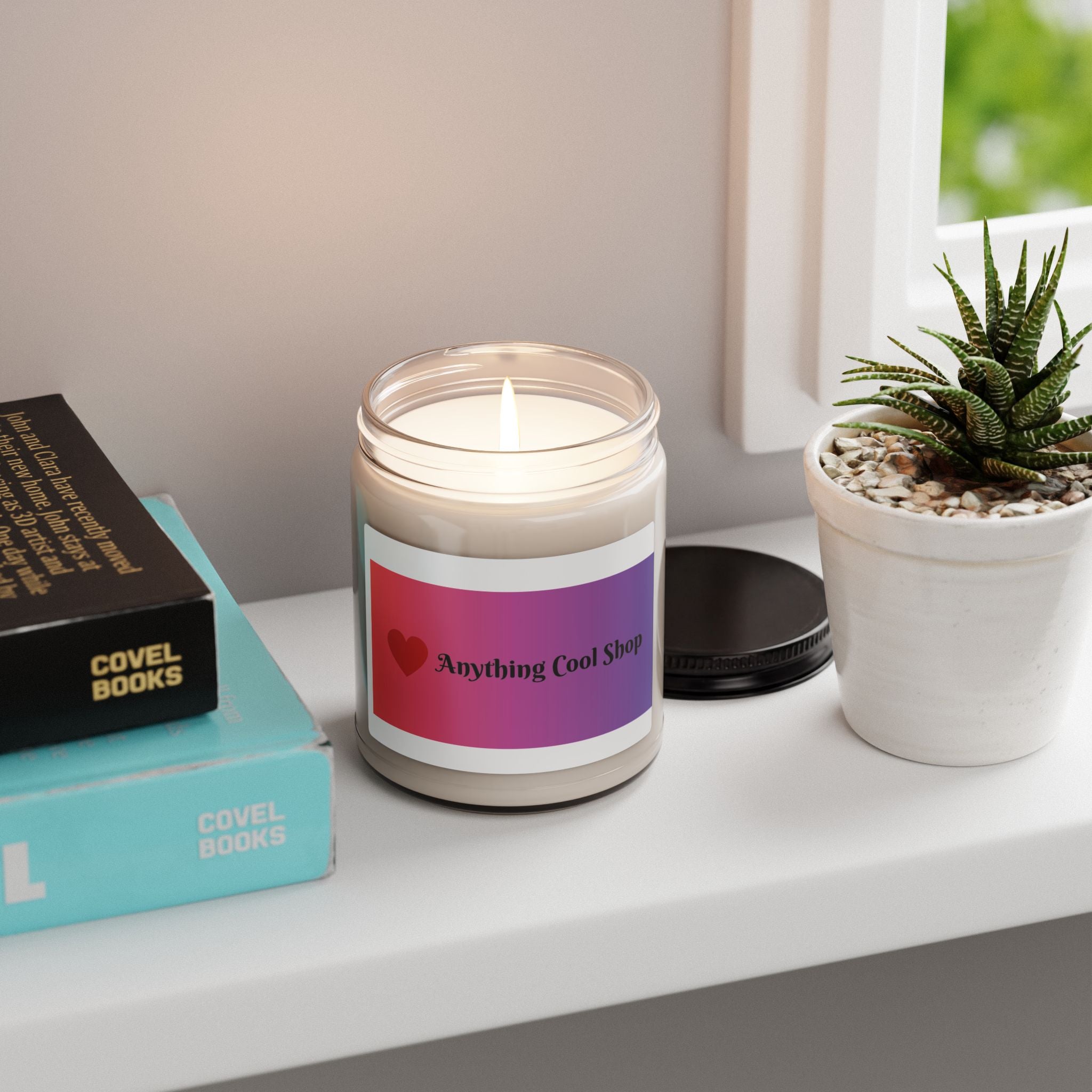 Scented Soy Candle — 9oz Jar Candle with 'Anything Cool Shop' Gradient Label
