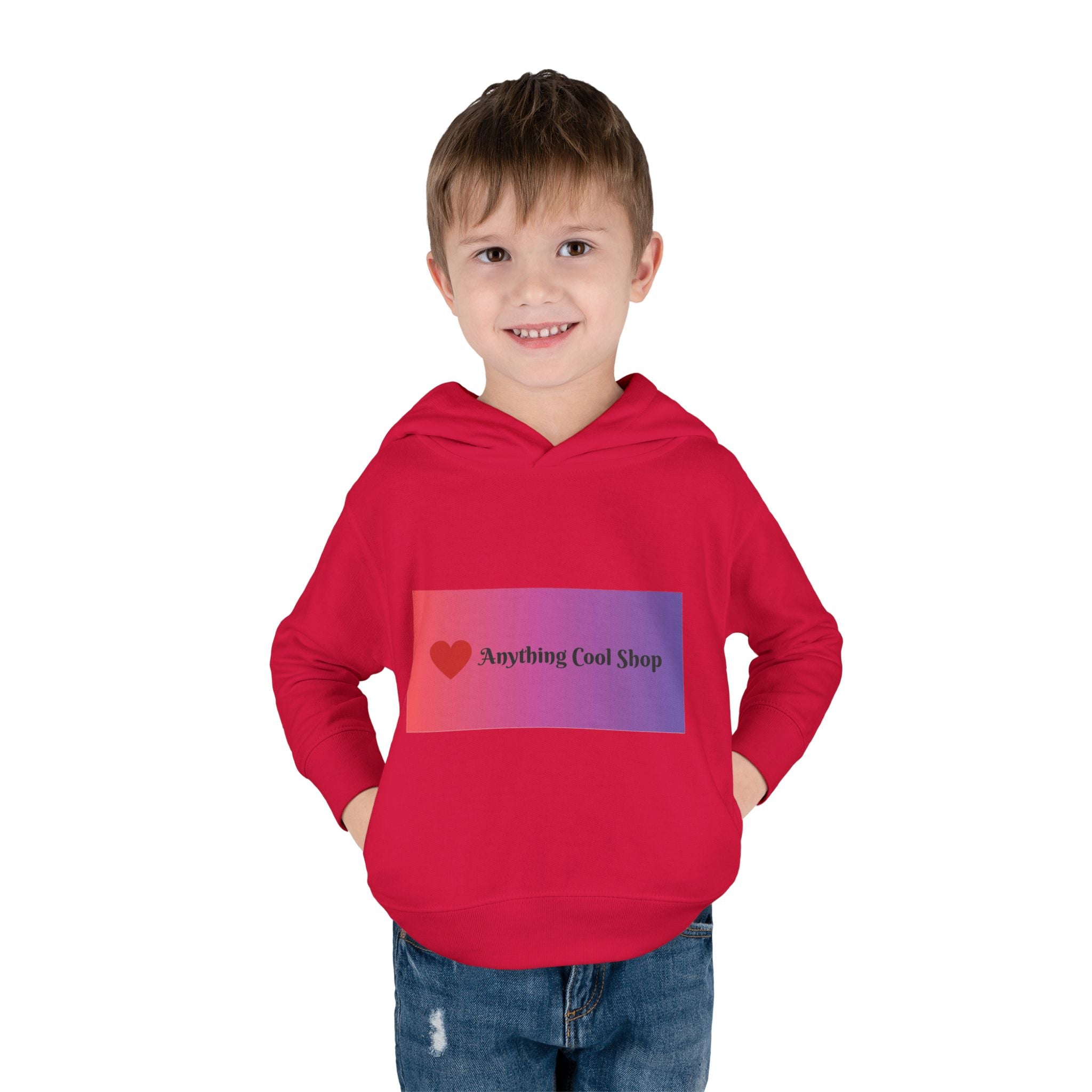 Toddler Hoodie with Gradient Heart Logo — "Anything Cool Shop" Fleece Pullover
