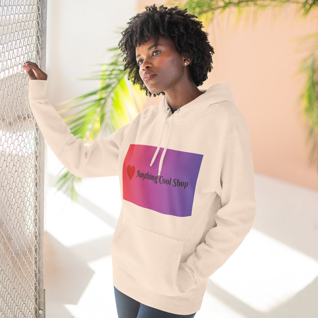 Gradient Heart Logo Hoodie — "Anything Cool Shop" Fleece Pullover