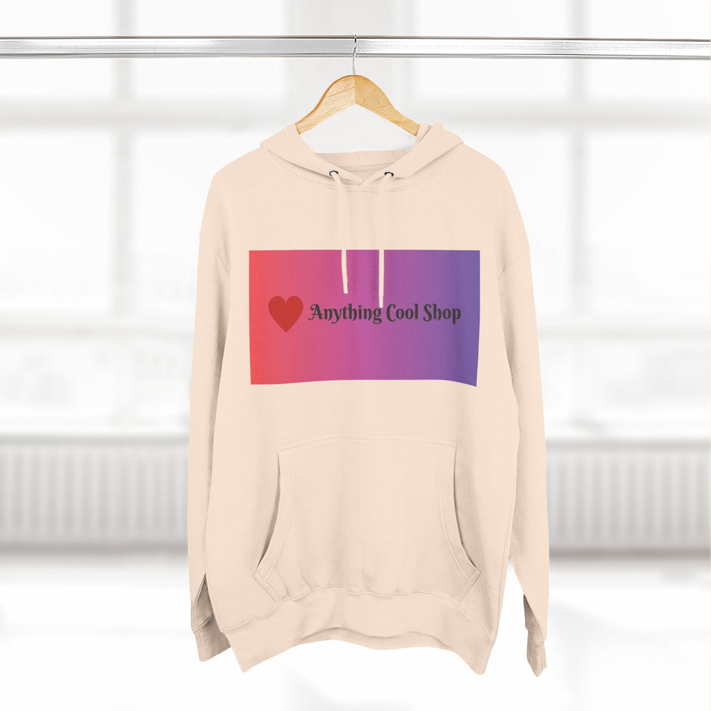 Gradient Heart Logo Hoodie — "Anything Cool Shop" Fleece Pullover
