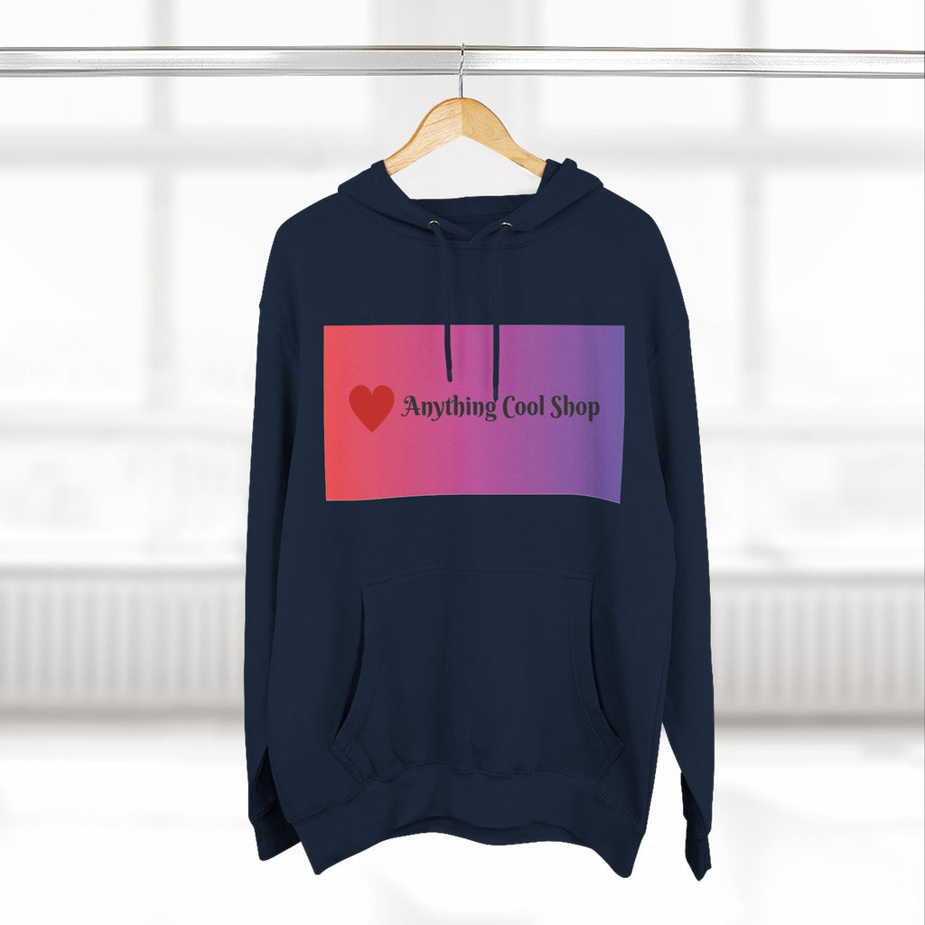 Gradient Heart Logo Hoodie — "Anything Cool Shop" Fleece Pullover