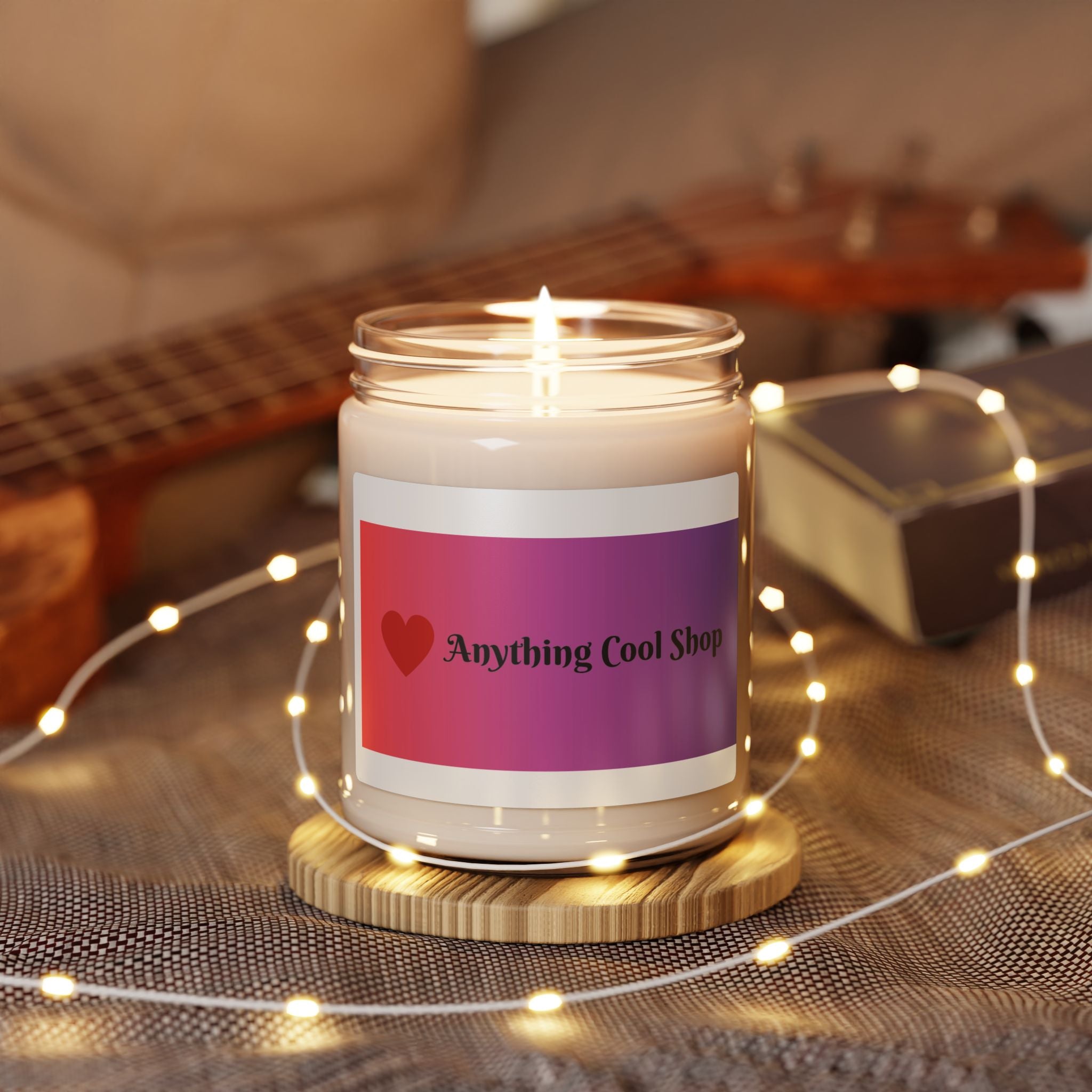 Scented Soy Candle — 9oz Jar Candle with 'Anything Cool Shop' Gradient Label