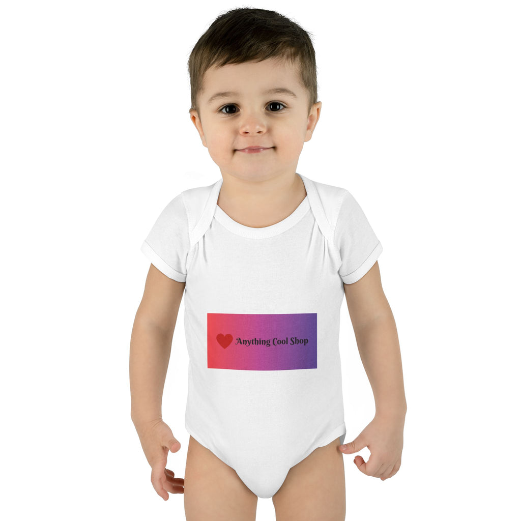 Infant Bodysuit - Gradient Heart Logo "Anything Cool Shop" Baby Onesie