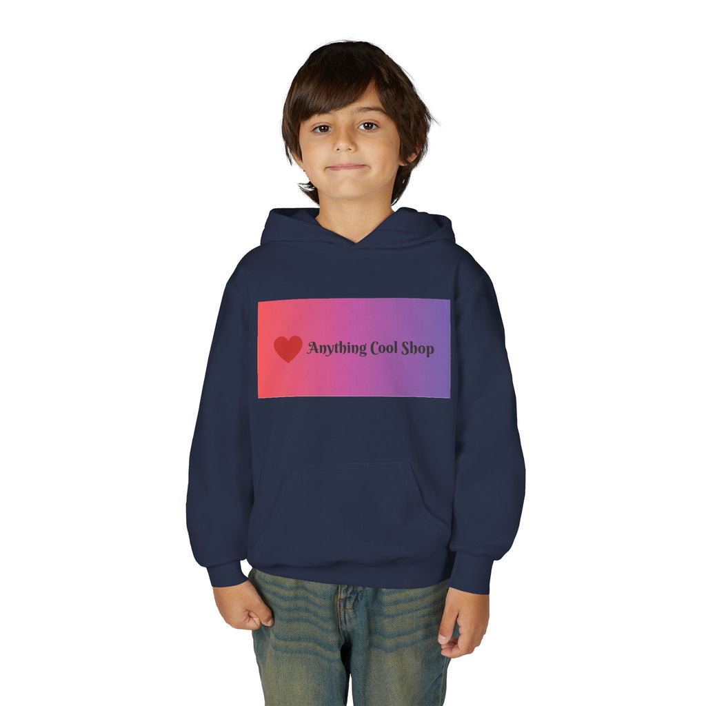Youth Hoodie — Gradient Heart "Anything Cool Shop" Logo