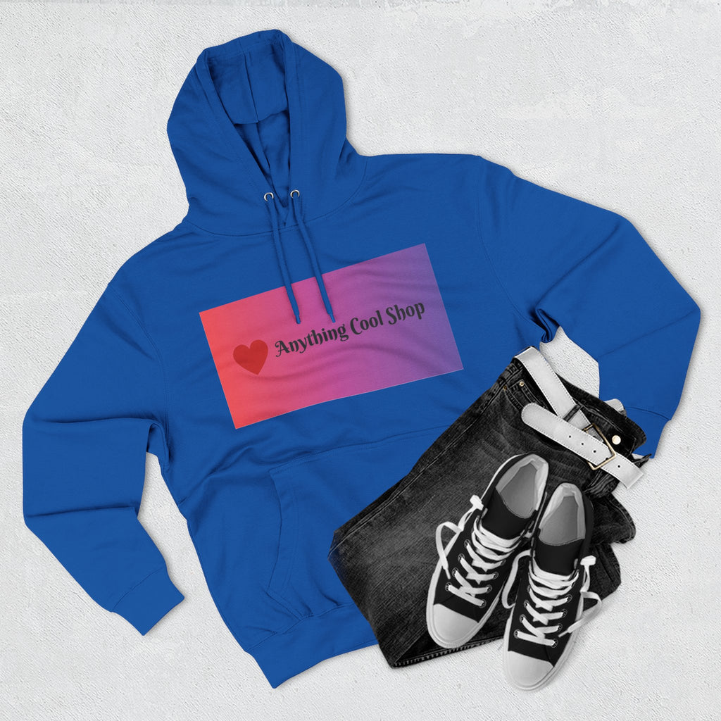 Gradient Heart Logo Hoodie — "Anything Cool Shop" Fleece Pullover
