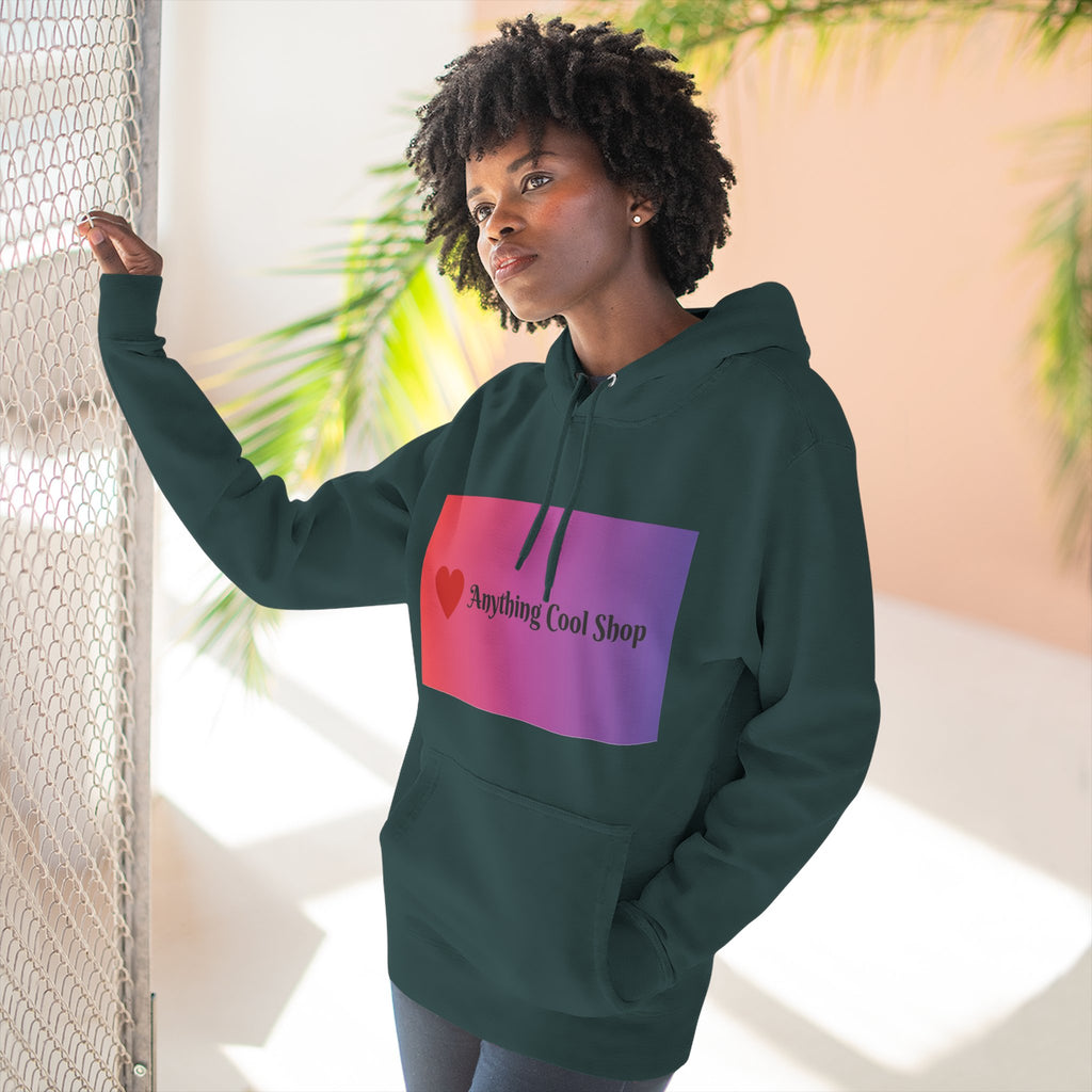 Gradient Heart Logo Hoodie — "Anything Cool Shop" Fleece Pullover
