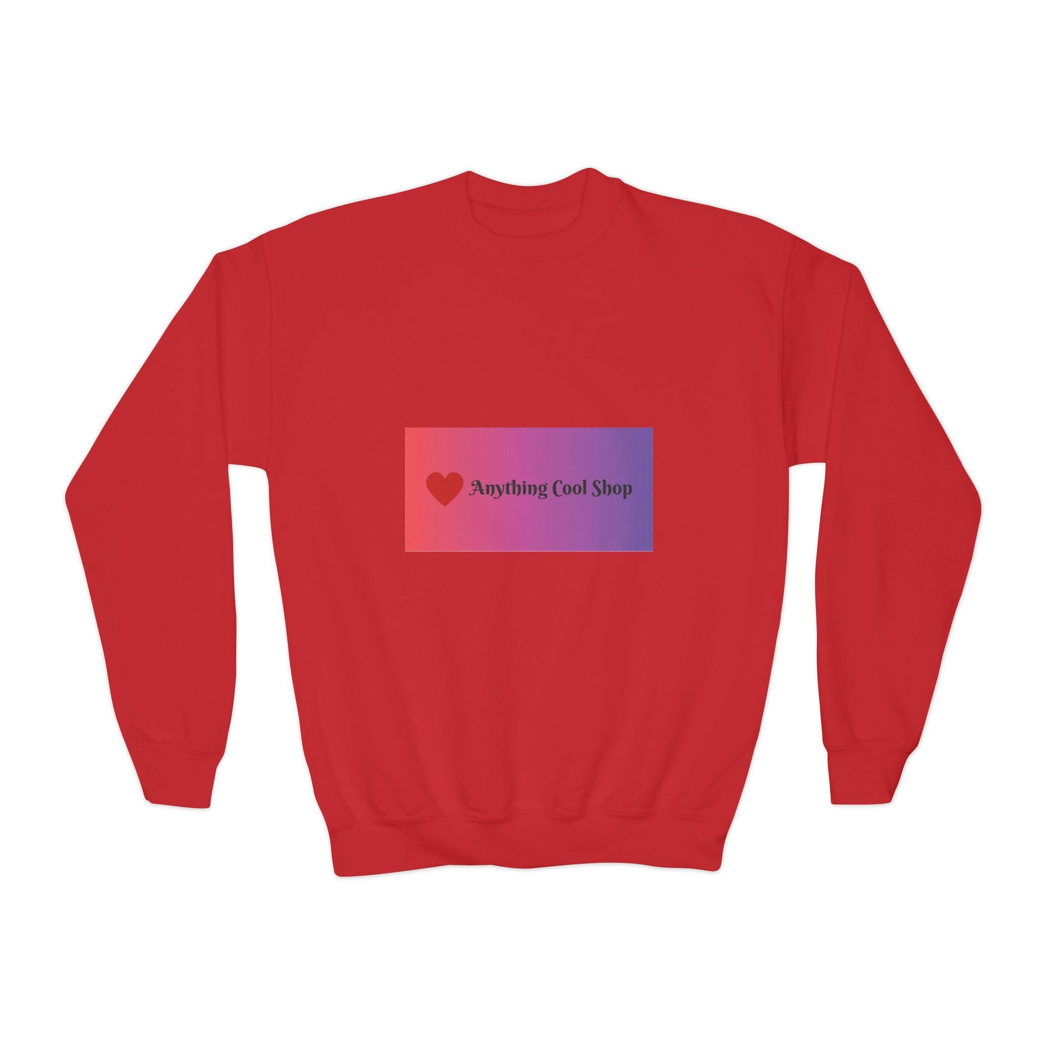 Youth Sweatshirt — “Anything Cool Shop” Gradient Heart Crewneck