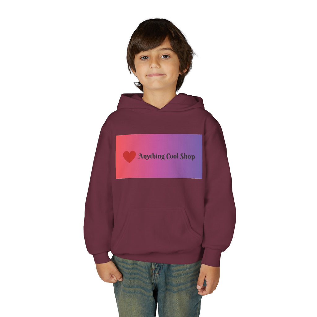 Youth Hoodie — Gradient Heart "Anything Cool Shop" Logo