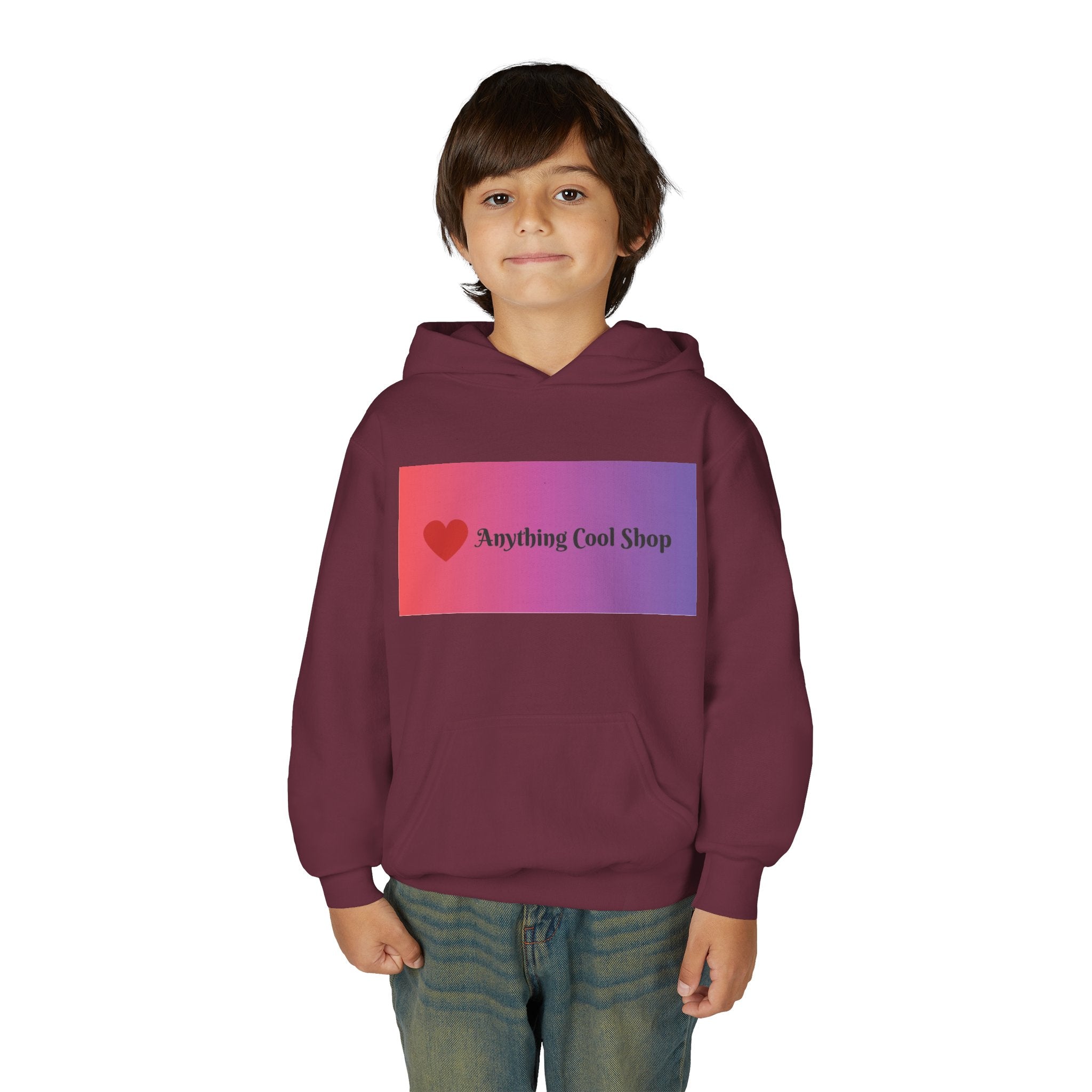 Youth Hoodie — Gradient Heart "Anything Cool Shop" Logo