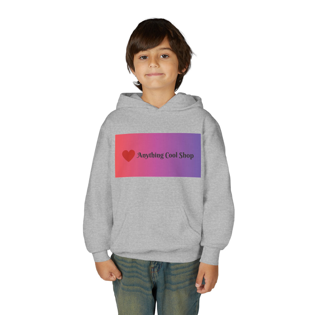 Youth Hoodie — Gradient Heart "Anything Cool Shop" Logo