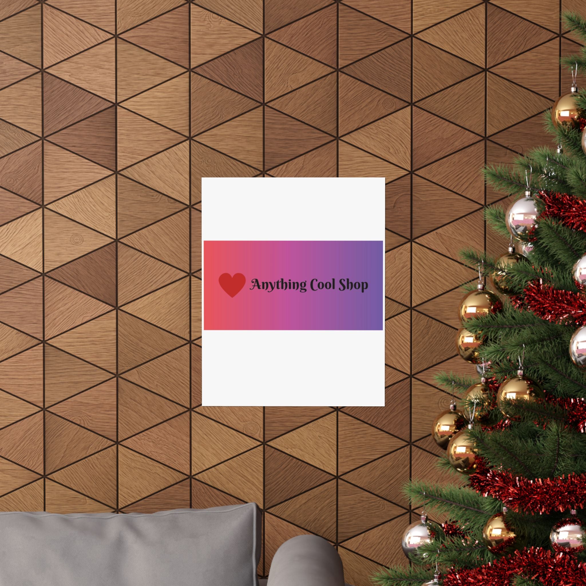 Gradient Heart Poster — "Anything Cool Shop" Matte Vertical Wall Art