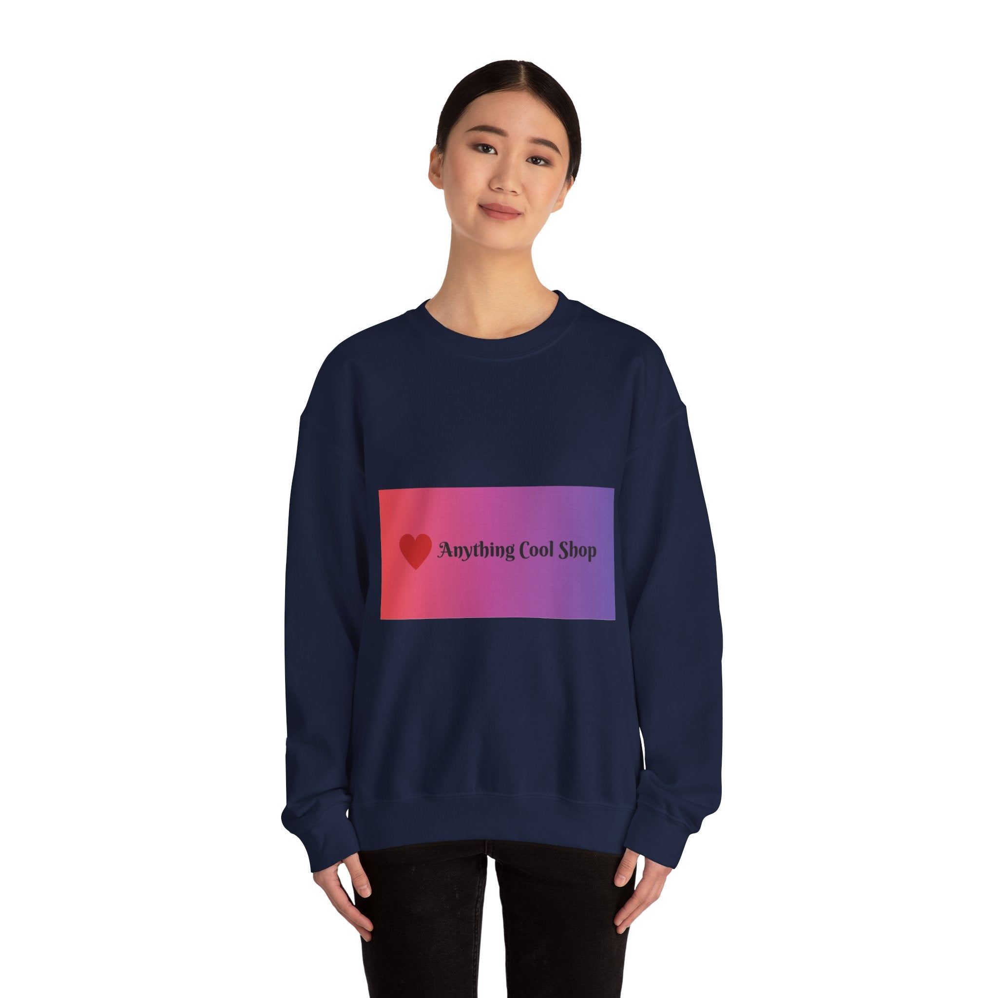 Crewneck Sweatshirt — Gradient Heart Logo "Anything Cool Shop"