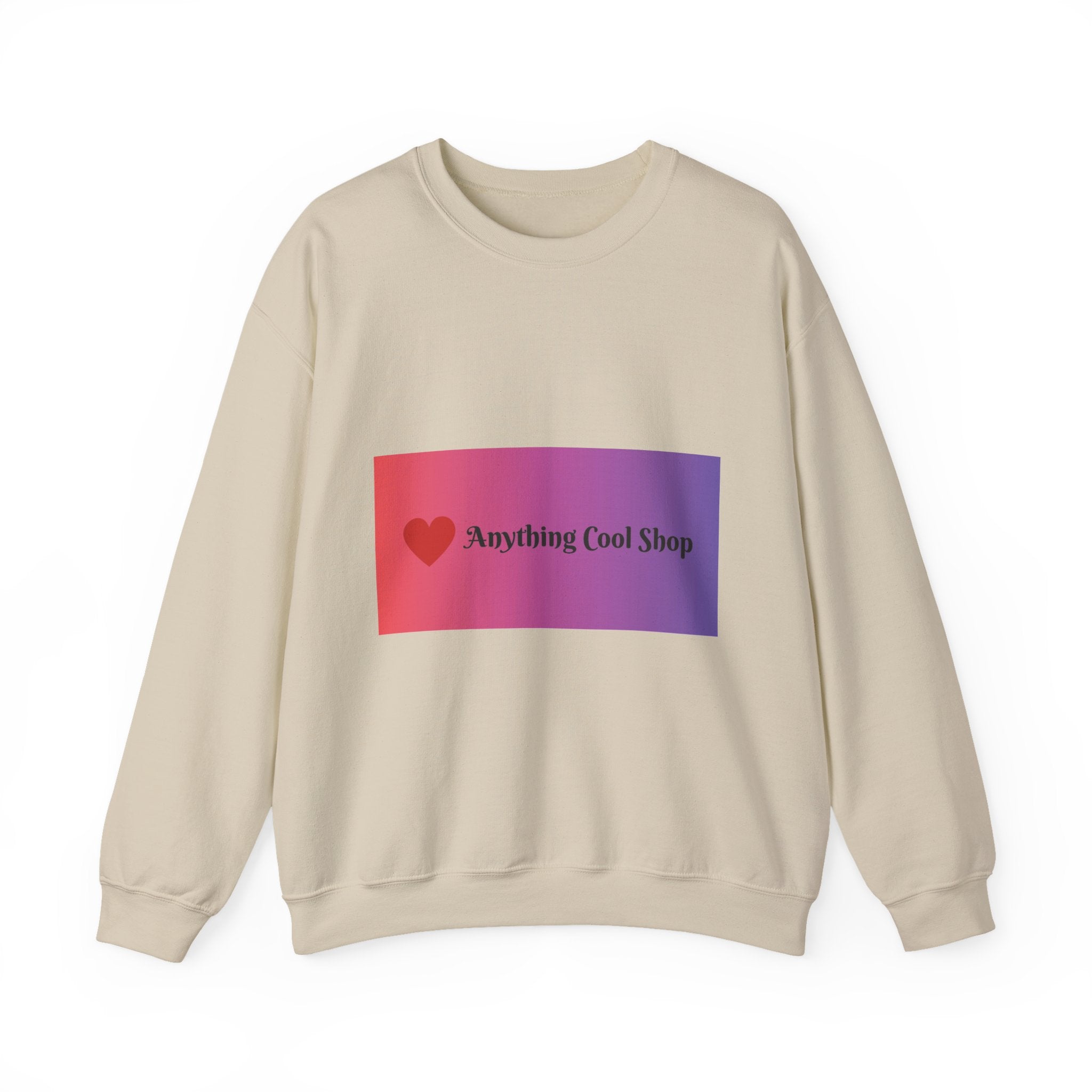 Crewneck Sweatshirt — Gradient Heart Logo "Anything Cool Shop"