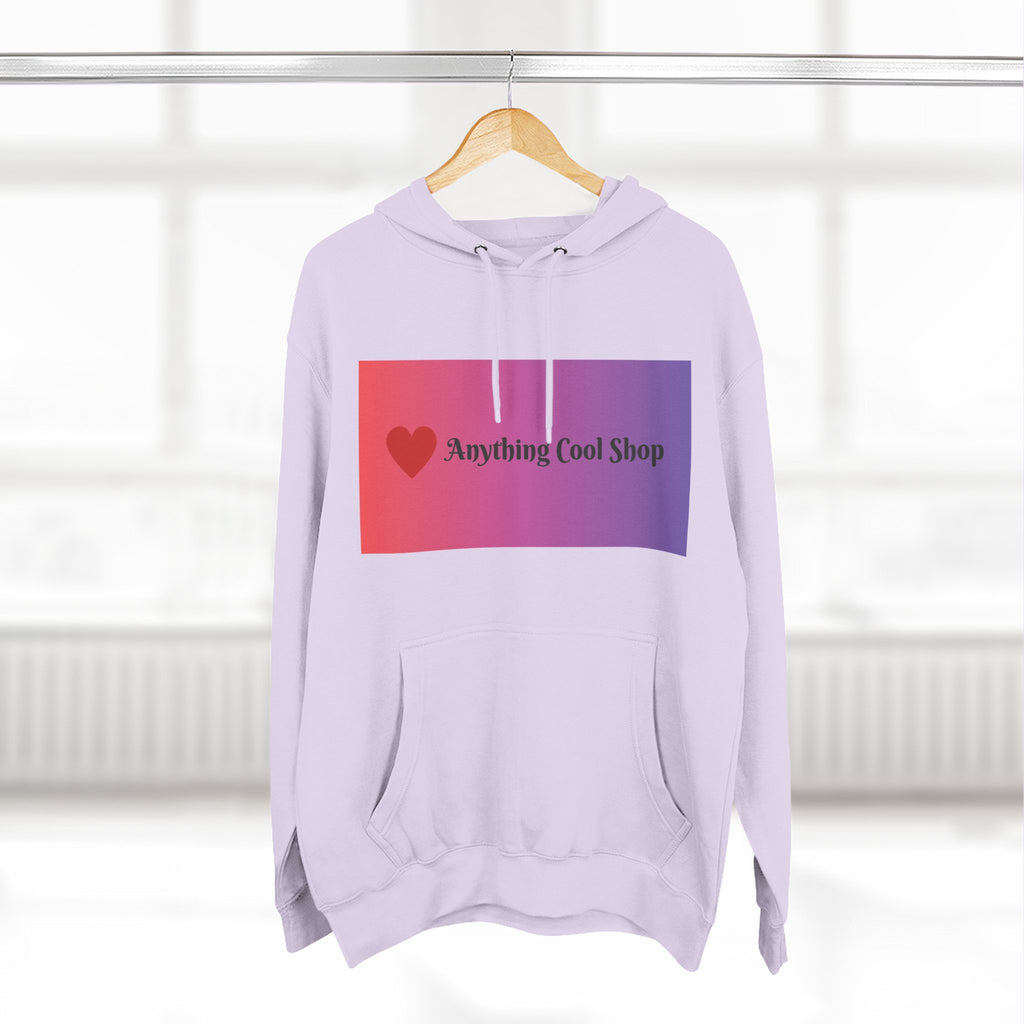Gradient Heart Logo Hoodie — "Anything Cool Shop" Fleece Pullover