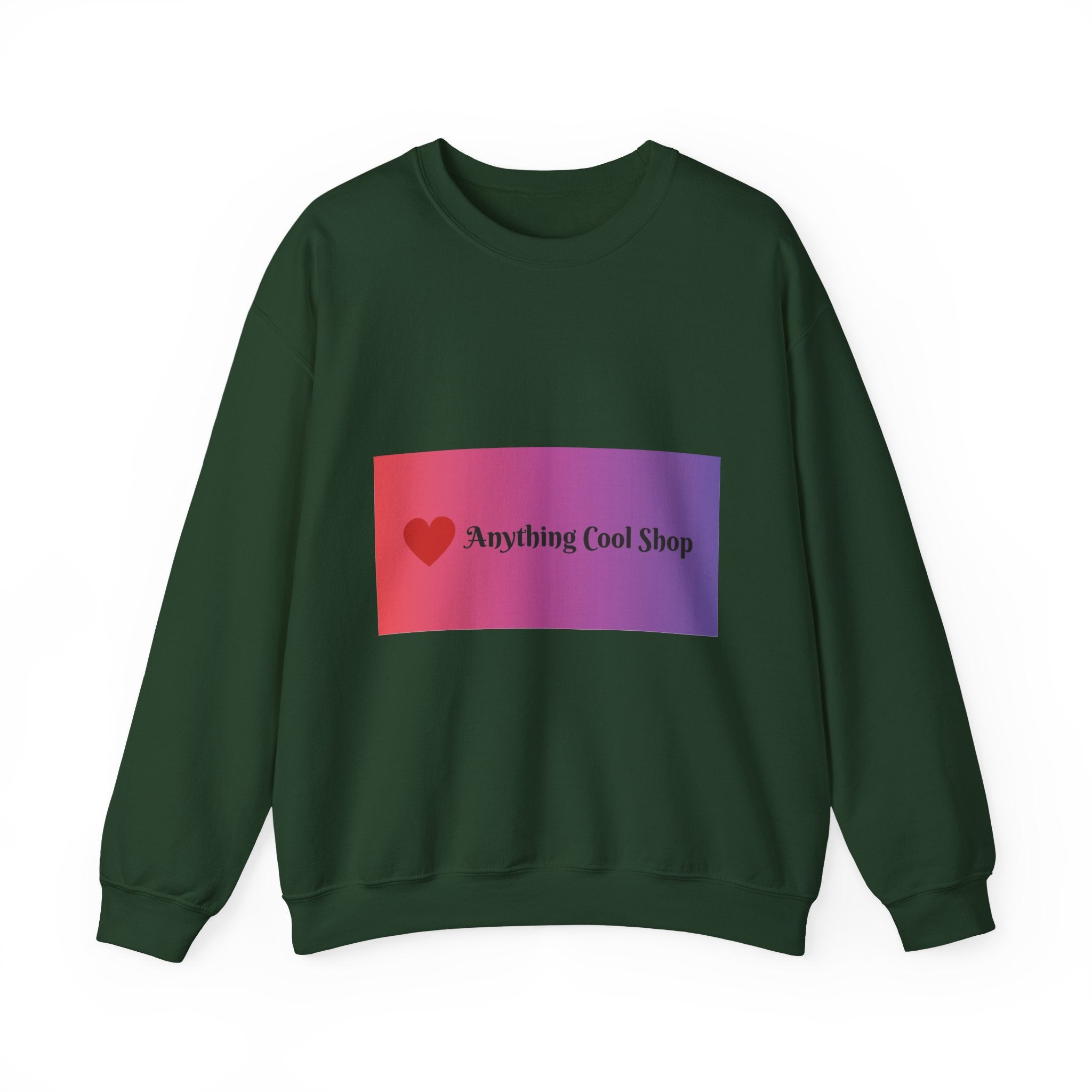 Crewneck Sweatshirt — Gradient Heart Logo "Anything Cool Shop"