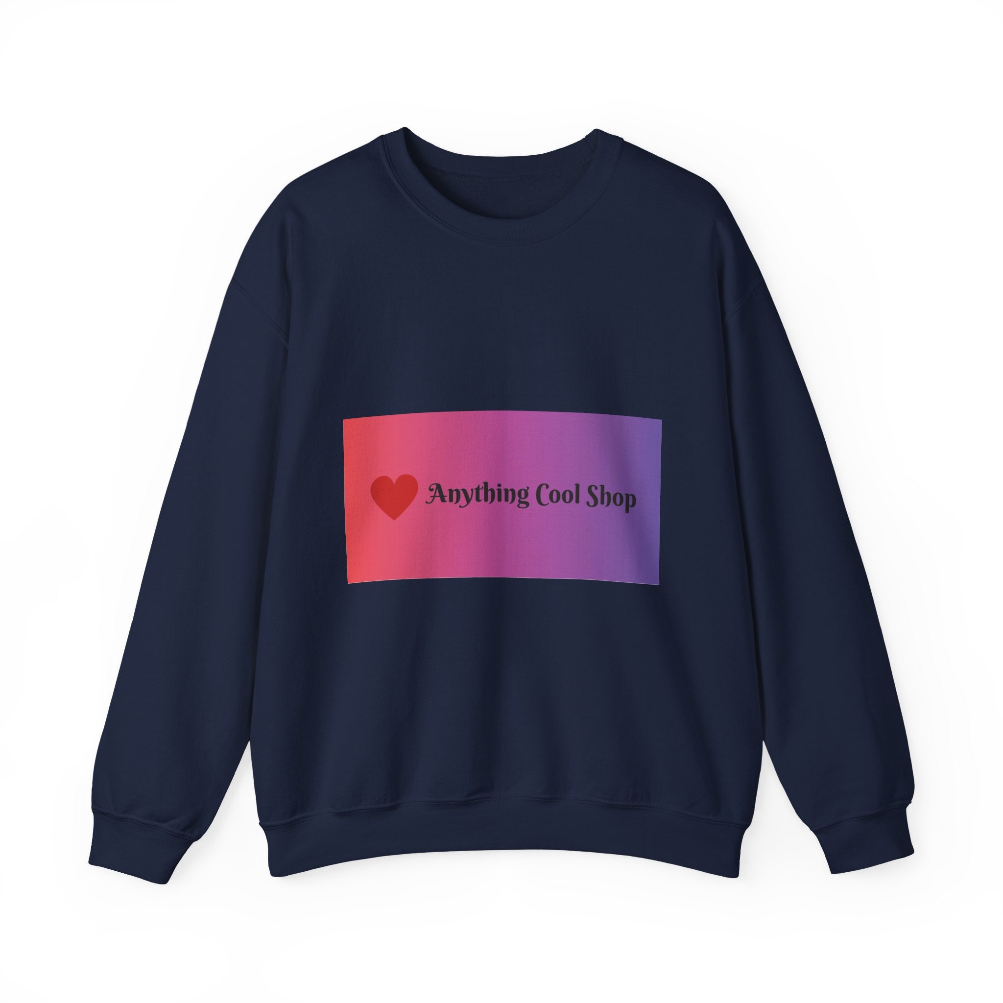 Crewneck Sweatshirt — Gradient Heart Logo "Anything Cool Shop"