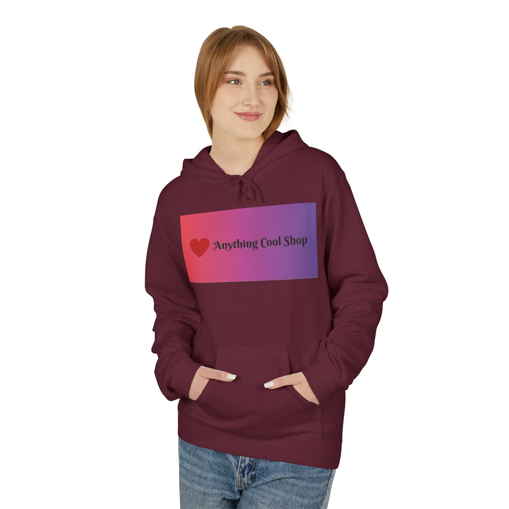 Cool Shop Logo Hoodie — Gradient Heart Graphic Pullover